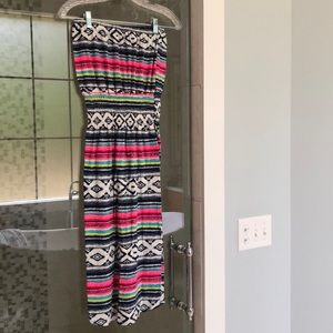 Aztec Stripe Strapless Sundress